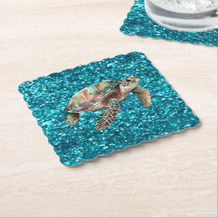 Aquamarine Meeresschildkröte Untersetzer