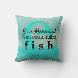Aquamarine Meerjungfrau-Inspirational Kissen