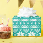 Aquamarine Messe Isle Christmas Sweater Muster Geschenkpapier<br><div class="desc">Maßgeschneidertes Weihnachtsverpackungspapier mit einem niedlichen Strick Weihnachtspulli inspiriert. Klicken Sie auf die Schaltfläche "Anpassen", um Ihren eigenen Text oder Bilder hinzuzufügen, um ein einzigartiges Design zu erstellen! Erleben Sie kreative Arbeit und nutzen Sie dieses lustige gemusterte Papier für mehr als nur Geschenkpackungen. Es ist auch ideal für handwerkliche Projekte, Scrapbooking,...</div>