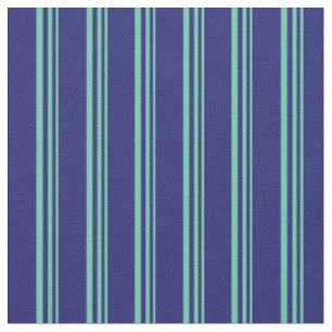 Aquamarine & Midnight Blue Streifen/Linien Muster Stoff