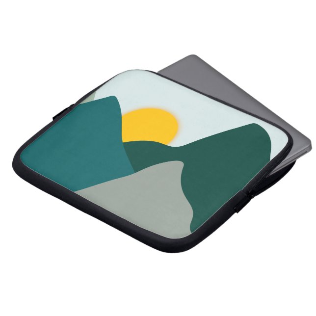 Aquamarine Minimalberge Laptop-Sieb Laptopschutzhülle (Vorne Oben)