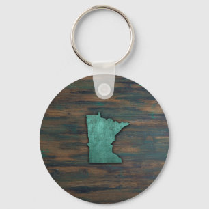 Aquamarine Minnesota-Form Schlüsselanhänger