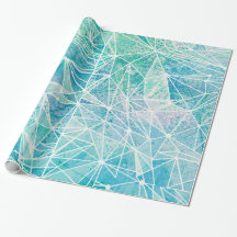 Aquamarine mit weißem Geometriespannraum