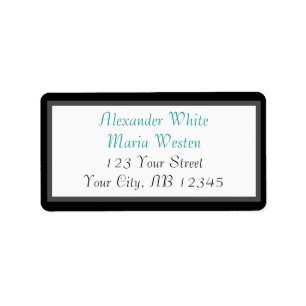 Aquamarine, moderne Adressmarken Adressaufkleber