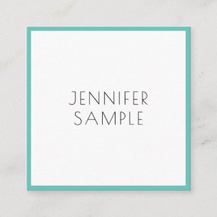 Aquamarine moderne, elegante Minimalistische Vorla Quadratische Visitenkarte