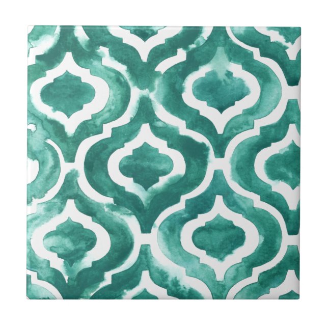 Aquamarine Motif IV Fliese (Vorderseite)