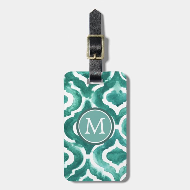Aquamarine Motif IV Gepäckanhänger (Vorderseite vertikal)