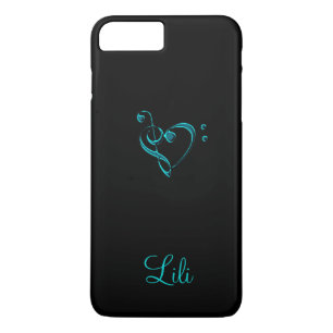 Aquamarine Musikclef-Herz iPhone 7 Plusfall Case-Mate iPhone Hülle