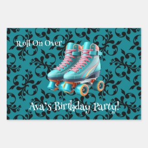 Aquamarine Neon Roll auf der Geburtstagsparty des  Geschenkpapier Set