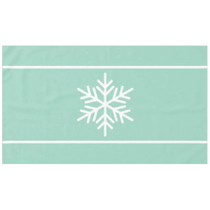 Aquamarine Nordic White Snowflake Streifen Tischdecke