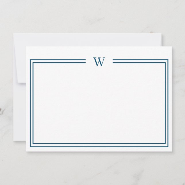 Aquamarine Note Card Luxe Personal Stationery Mitteilungskarte (Vorderseite)