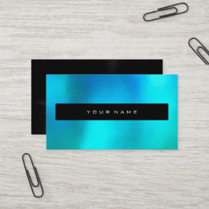 Aquamarine Ocean Blue Black Makeup Stylist Visitenkarte