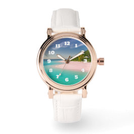 Aquamarine Ocean Tropical Beach Scenic Armbanduhr