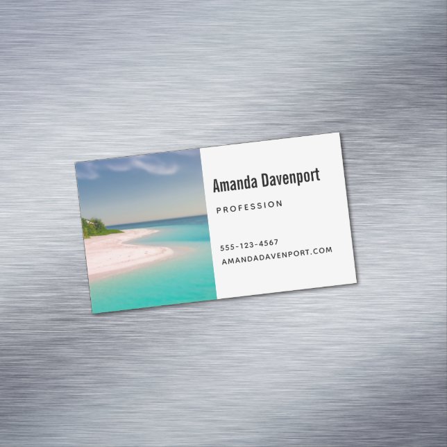 Aquamarine Ocean Tropical Beach Scenic Magnetische Visitenkarte (Beispiel)