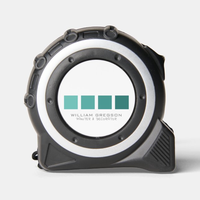 Aquamarine Ombre-Quadrate, Maler und Dekorator Maßband (Vorderseite)
