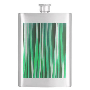 Aquamarine-Ozean-Stripy Muster Flachmann