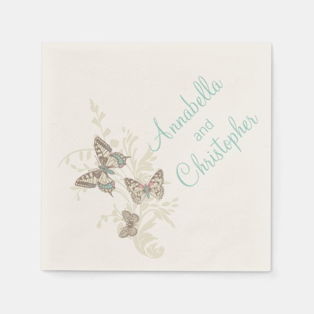 Aquamarine Papierserviette mit 3 Tinten (Vorderseite)