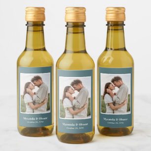Aquamarine Partei für Foto-Engagement Weinetikett