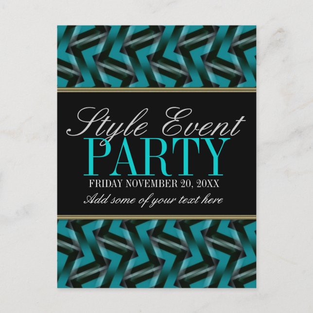 Aquamarine Party Einladung-Cards Einladungspostkarte (Vorderseite)
