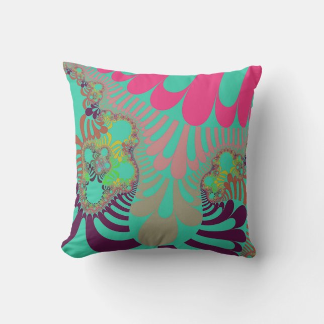 Aquamarine Pastel-Mod-Throw-Kissen Kissen (Vorderseite)