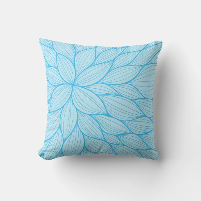 Aquamarine Pastell Petal Wasserfarben Kissen (Vorderseite)