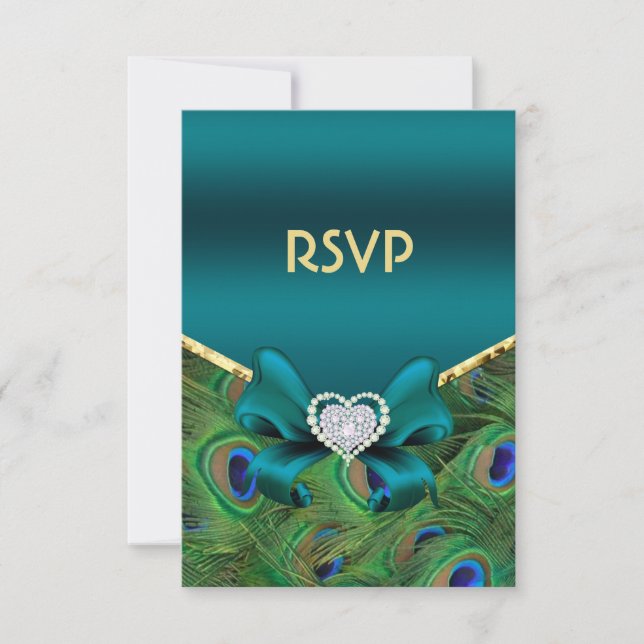 Aquamarine Peacock-UAWG RSVP Karte (Vorderseite)