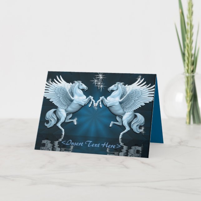 Aquamarine Pegasus Reflektionen Grußkarte Karte (Vorderseite)