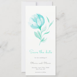 Aquamarine Peonies Save the Date Einladung