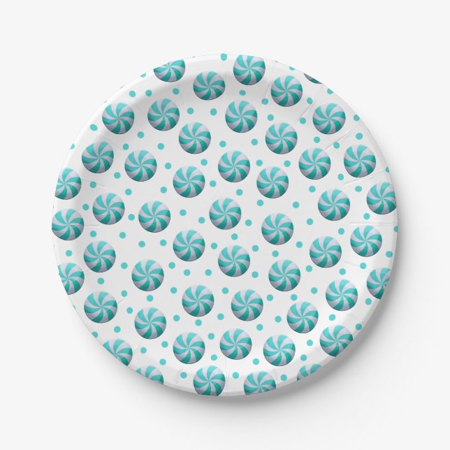 Aquamarine Peppermint Candy Paper Teller (Vorderseite)