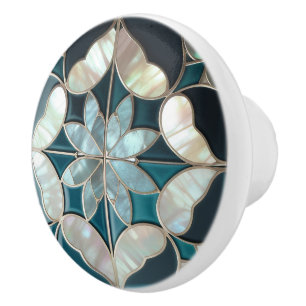 Aquamarine Perle, schön blau inspiriert Keramikknauf