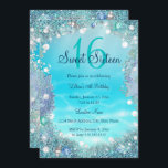 Aquamarine Perlen des Blauen Ozeans Sweet 16 Party Einladung<br><div class="desc">Aquamarine Blaue Meerwasserperlen,  Sweet 16 Birthday Party. Einladung von 16 . Geburtstag. Hübsche Schimmer Meer Meer Juwel Design. Bitte beachten Sie: Alle flachen Bilder,  Sie haben keine echten Juwelen!</div>