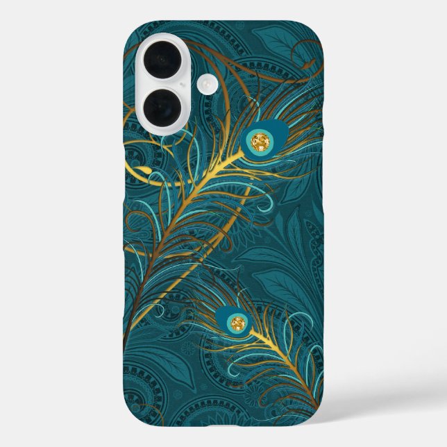 Aquamarine Pfauenfeathers mit Paisley title_seo2 (Rückseite)