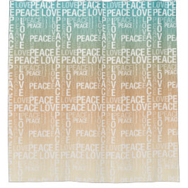 Aquamarine Pfirsichgoldweiße Liebe Duschvorhang