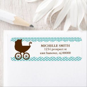 Aquamarine Polka Dots & Carriage Rücksendeadressen