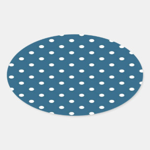 Aquamarine Polka Dots Ovaler Aufkleber
