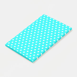 Aquamarine Polka-Dots-Postnotizen Post-it Klebezettel
