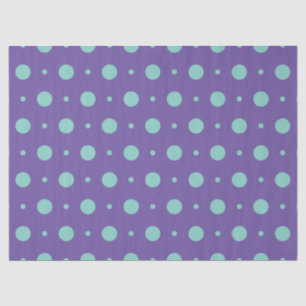 Aquamarine Polka-Punkte auf Lila Gewebe Seidenpapier