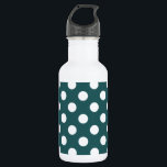 Aquamarine Polka-Punkte Edelstahlflasche<br><div class="desc">Aquamarine Polka-Punkte</div>