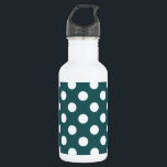 Aquamarine Polka-Punkte Edelstahlflasche<br><div class="desc">Aquamarine Polka-Punkte</div>