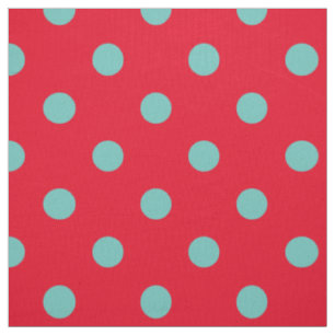 Aquamarine Polka-Punkte in hellen Rot Stoff