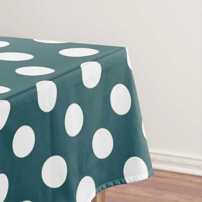 Aquamarine Polka-Punkte Tischdecke (Beispiel)