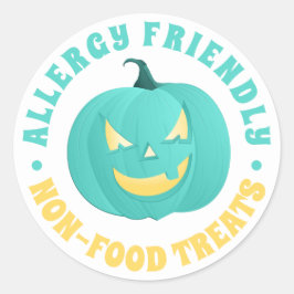 Aquamarine Pumpkin Allergie-freundliche Non-Food-L Runder Aufkleber