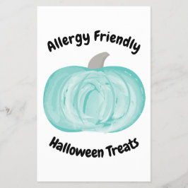 Aquamarine Pumpkin Halloween Sign Allergie Freundl Flyer