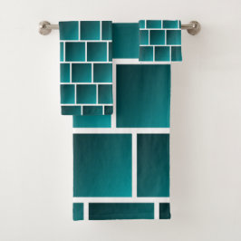 Aquamarine Quadrate Badhandtuch Set