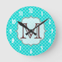 Aquamarine Quarterfolie Latti Monogramm erste Wand