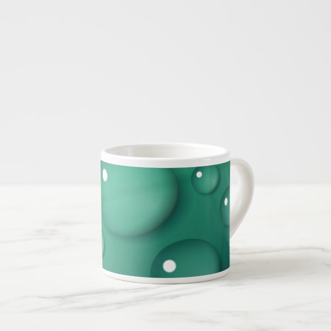 Aquamarine Raindrop Textur Espressotasse (Vorderseite Rechts)