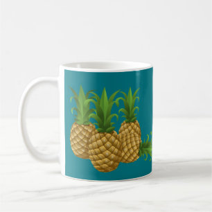 Aquamarine Retro Vintage Ananas Kaffeetasse