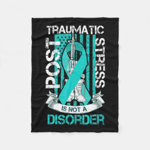 Aquamarine Ribbon Post Traumatic Stress Flag Ptsd  Fleecedecke