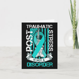 Aquamarine Ribbon Post Traumatic Stress Flag Ptsd  Karte