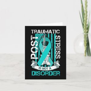Aquamarine Ribbon Post Traumatic Stress Flag Ptsd  Karte